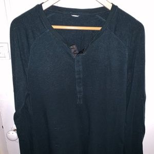 Kit and Ace men's green cashmere blend henley